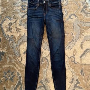 American eagle dark blue skinny jeans - size 2